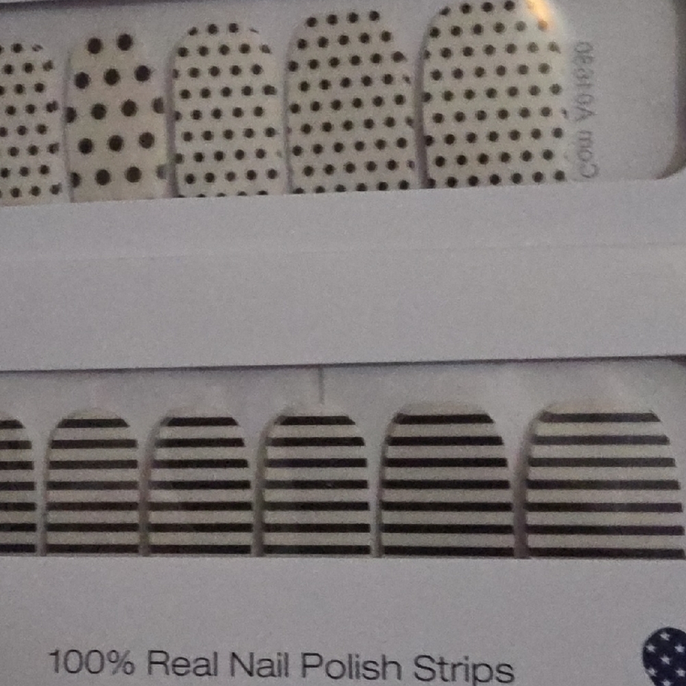 Color Street Black and White Polka Dot & Striped Nail Polish Strips